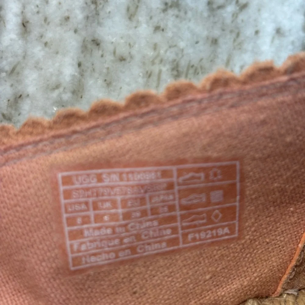 Ugg Hedi Perforated Flat Espadrille Peach color Size 8